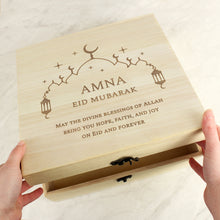 Load image into Gallery viewer, Personalised Eid Large Wooden Keepsake Box