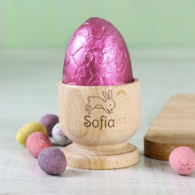 Load image into Gallery viewer, Personalised Bunny Wooden Egg Cup