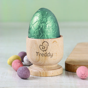 Personalised Chick Wooden Egg Cup