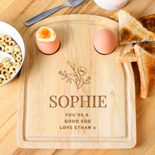 Load image into Gallery viewer, Personalised Floral Egg &amp; Toast Board