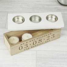 Load image into Gallery viewer, Personalised Large Date Triple Tea Light Box