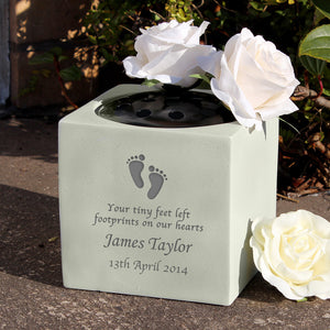 Personalised Footprints Memorial Vase