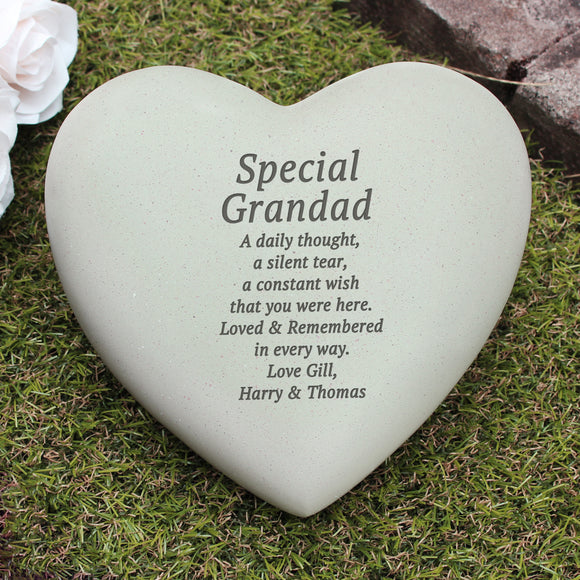 Personalised FREE TEXT Heart Memorial