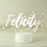 Personalised Polka-dot Name only LED Colour Changing Night Light