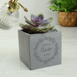 Personalised Wreath Concrete Pot