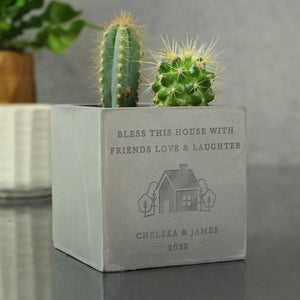 Personalised House Concrete Pot