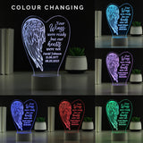 Personalised Angel Wings Memorial LED Light