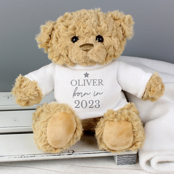 Personalised Born In Teddy Bear