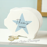 Personalised Blue Star Piggy Bank