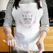 Load image into Gallery viewer, Personalised Free Text Floral White Apron