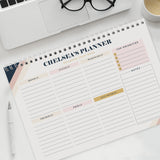 Personalised Free Text Navy & Blush A4 Desk Planner