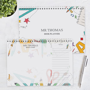 Personalised Teacher / School A4 Desk Planner