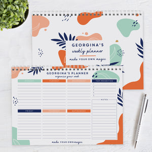 Personalised Tropical A4 Desk Planner