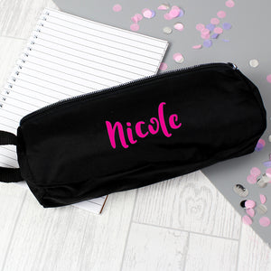 Personalised Island Inspired Pink Name Pencil Case