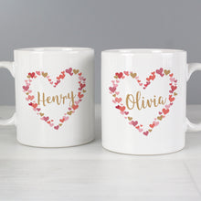Load image into Gallery viewer, Personalised Confetti Hearts Wedding Mug Set