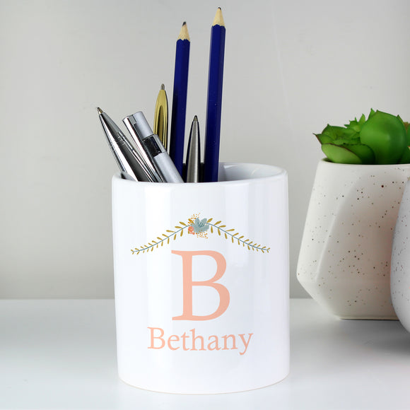 Personalised Floral Bouquet Ceramic Storage Pot