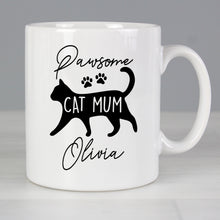 Load image into Gallery viewer, Personalised Pawsome Cat Mum Mug