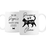 Personalised Pawsome Cat Mum Mug