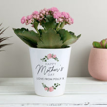 Load image into Gallery viewer, Personalised Abstract Rose Happy Mothers Day Plant Pot