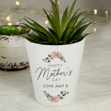 Load image into Gallery viewer, Personalised Abstract Rose Happy Mothers Day Plant Pot