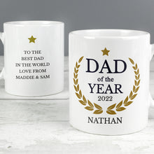 Load image into Gallery viewer, Personalised Dad of the Year Mug