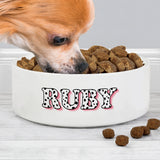 Personalised Spots Name 14cm Medium Pet Bowl