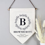 Personalised Floral Leaf Hanging Banner