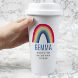 Personalised Rainbow Insulated Eco Travel Cup