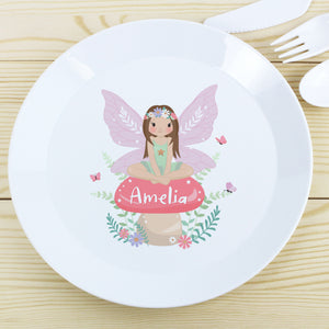 Personalised Toadstool Fairy Plastic Mug / Plate / Bowl