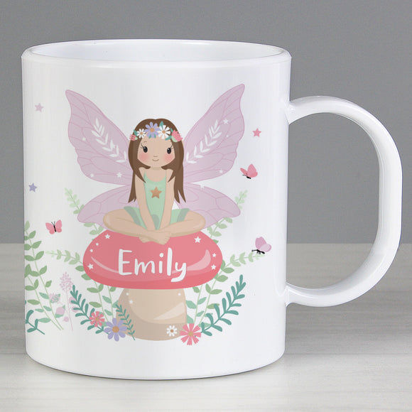 Personalised Toadstool Fairy Plastic Mug / Plate / Bowl