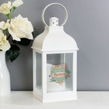 Personalised Floral Heart Mothers Day White Lantern