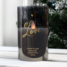 Load image into Gallery viewer, Personalised Love Smoked Glass LED Candle