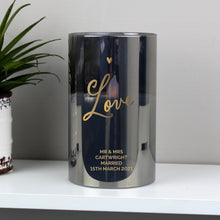 Load image into Gallery viewer, Personalised Love Smoked Glass LED Candle