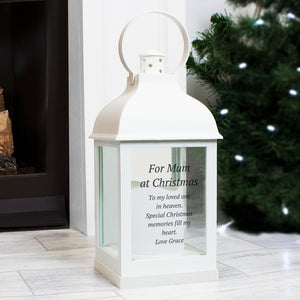 Personalised Memorial White Lantern