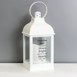 Personalised 'Your Light Shines Bright' White Lantern