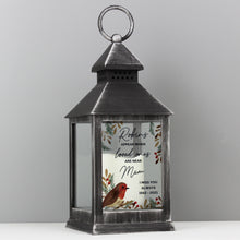Load image into Gallery viewer, Personalised Robins Appear.. Memorial Black Lantern