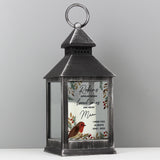 Personalised Robins Appear.. Memorial Black Lantern