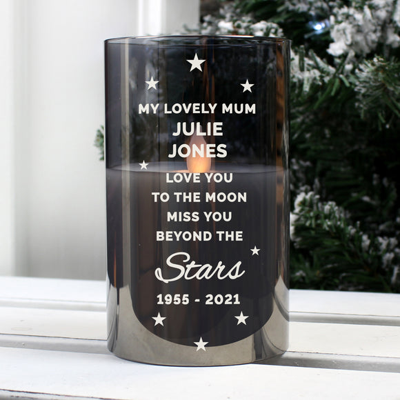 Personalised Miss You Beyond The Stars Black LED Candle