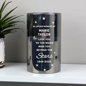 Personalised Miss You Beyond The Stars Black LED Candle