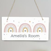 Load image into Gallery viewer, Personalised Rainbow Wooden Sign