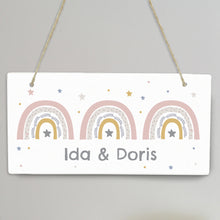 Load image into Gallery viewer, Personalised Rainbow Wooden Sign