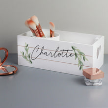 Load image into Gallery viewer, Personalised Name Only Botanical White Wooden Crate