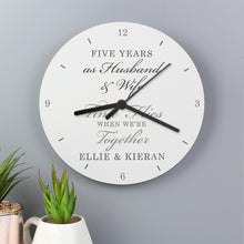Load image into Gallery viewer, Personalised Anniversary Wooden Clock