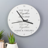 Personalised Anniversary Wooden Clock