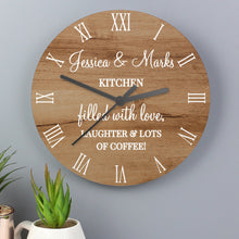 Load image into Gallery viewer, Personalised Free Text Wood Effect Clock