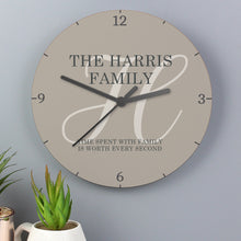 Load image into Gallery viewer, Personalised Family Wooden Clock