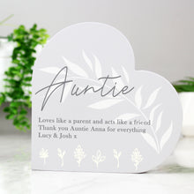 Load image into Gallery viewer, Personalised Leaf Decor Free Standing Heart Ornament