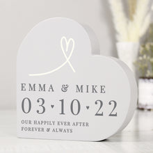 Load image into Gallery viewer, Personalised Free Text Free Standing Heart Ornament