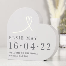 Load image into Gallery viewer, Personalised Free Text Free Standing Heart Ornament