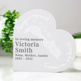 Personalised Feather Free Standing Heart Ornament